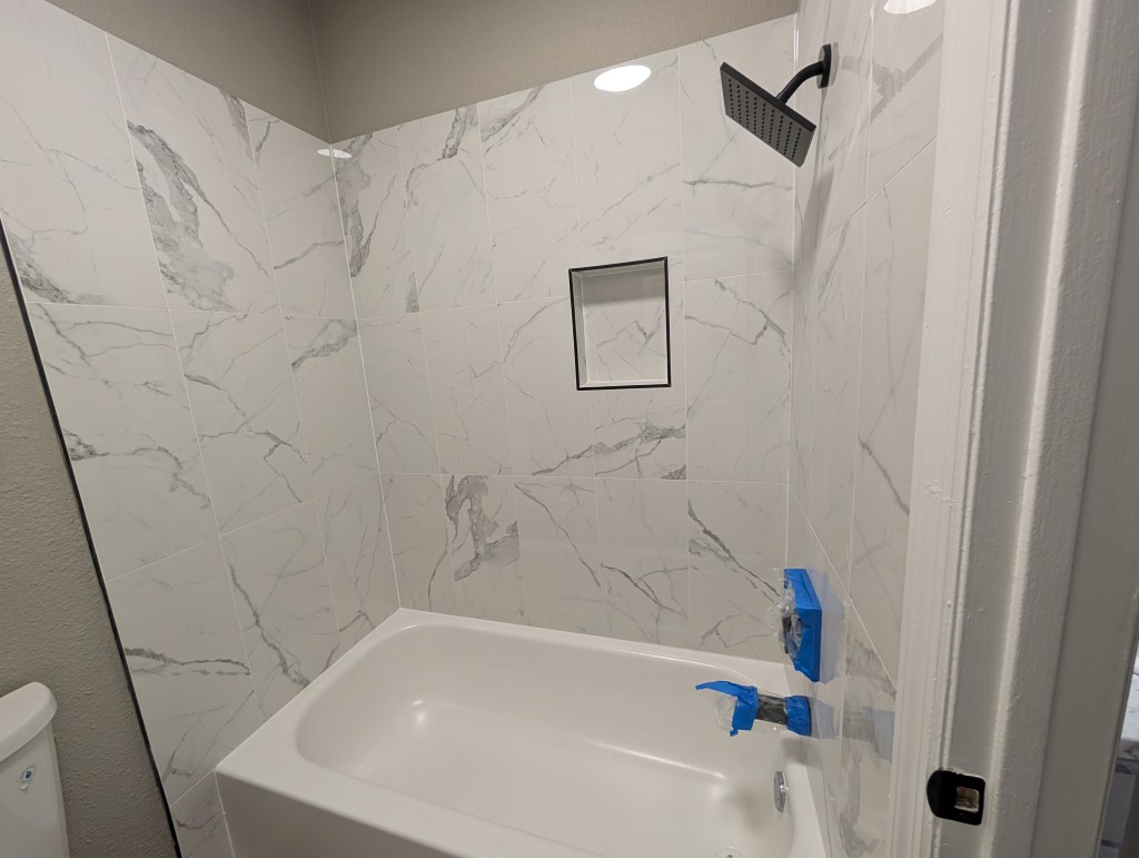 a newly renovated bathroom