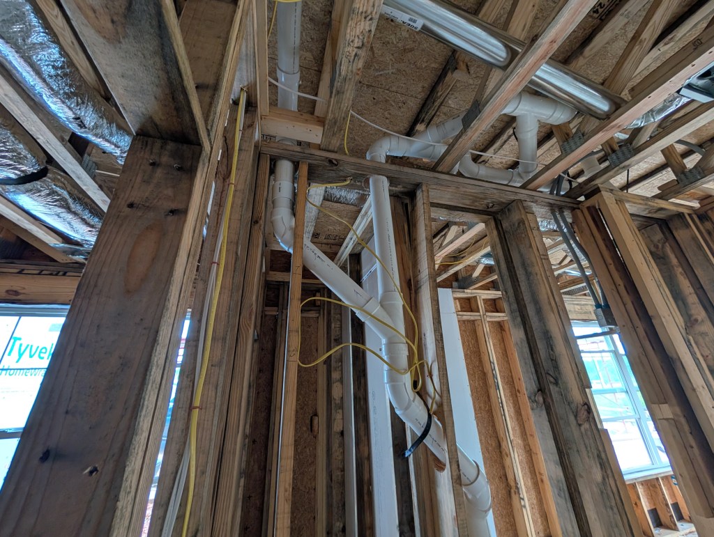 apartment interior gutted down to the studs