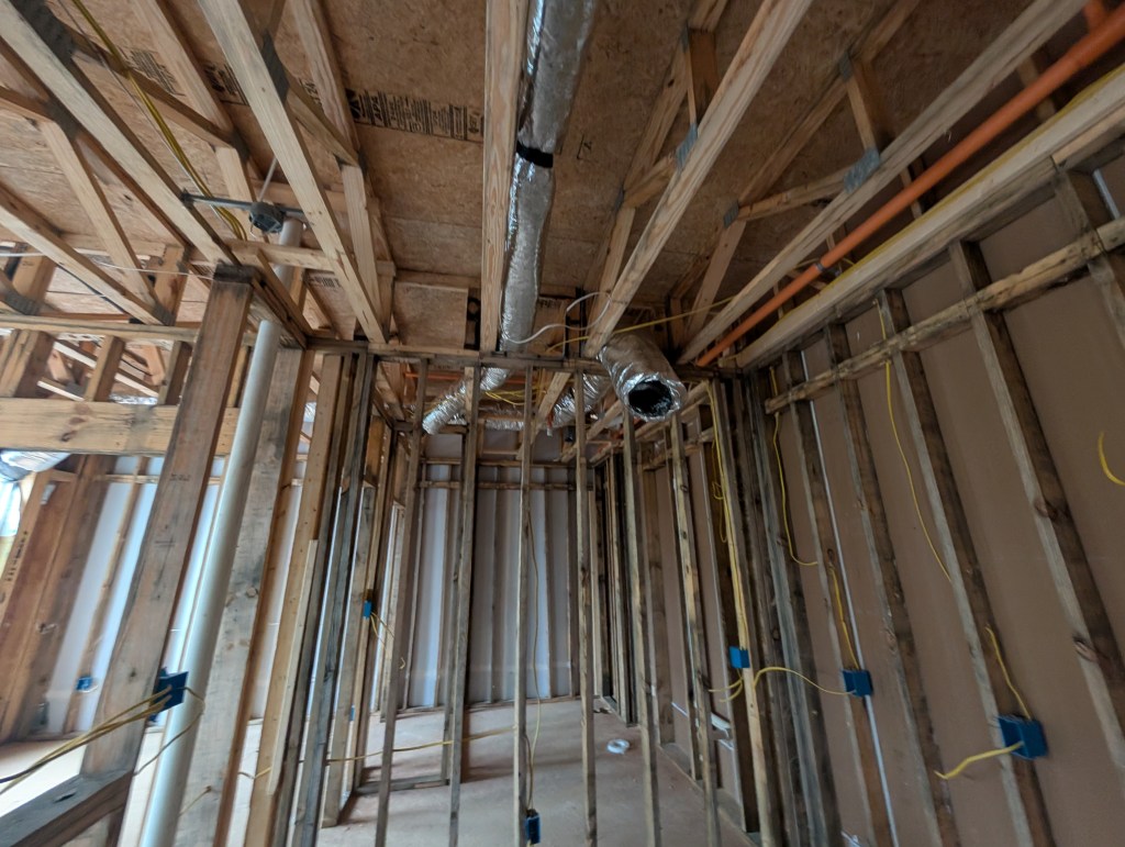 apartment interior gutted down to the studs