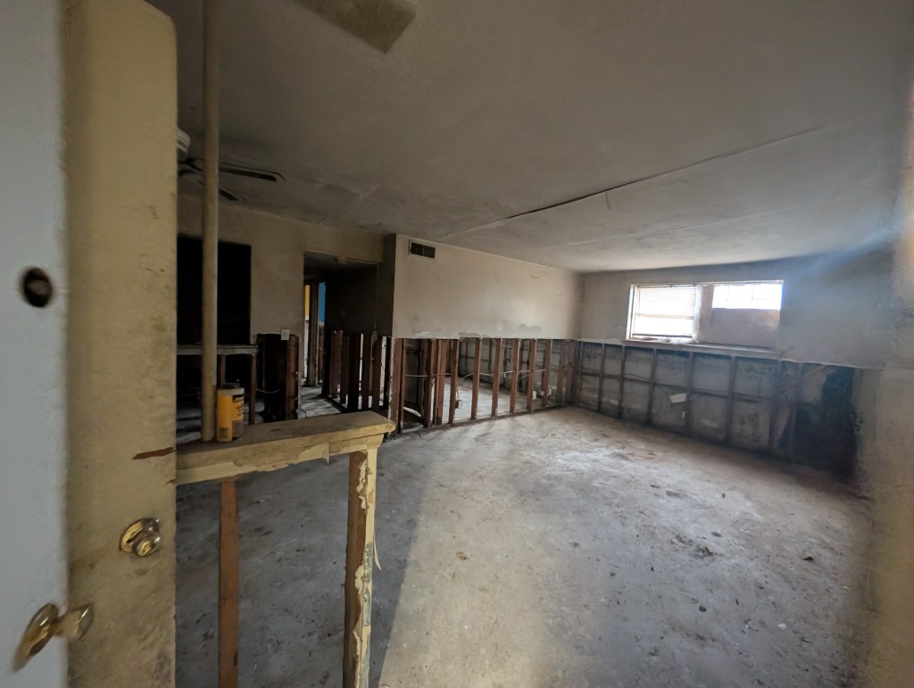 apartment interior with flood damage