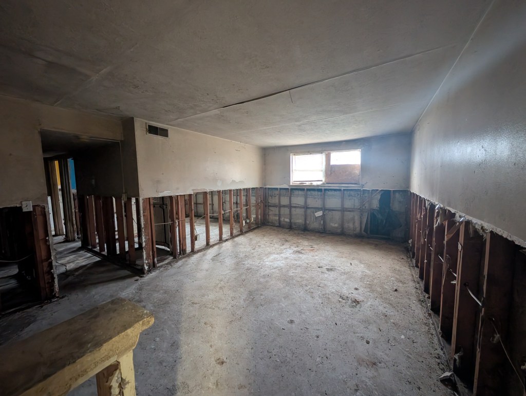 apartment interior with flood damage