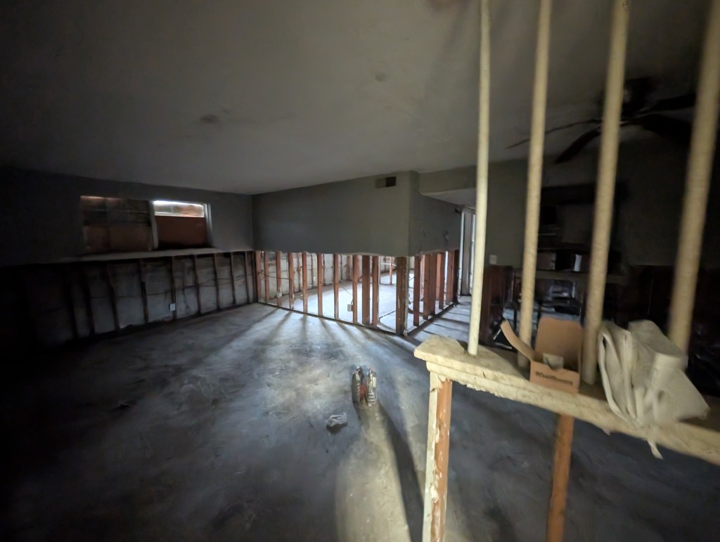 apartment interior with flood damage